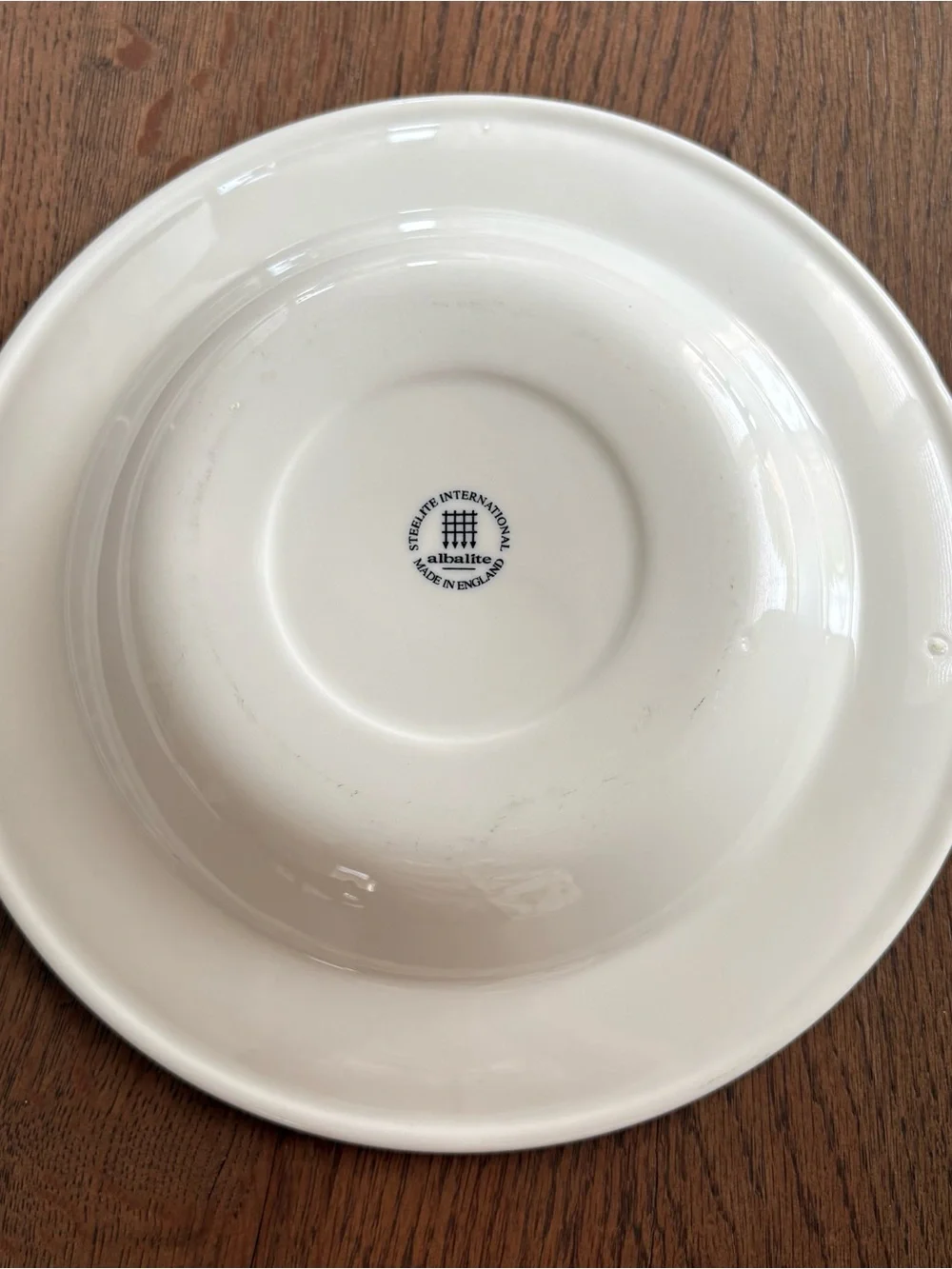 Steelite ALBALITE soup salad bowl set white blue rim England